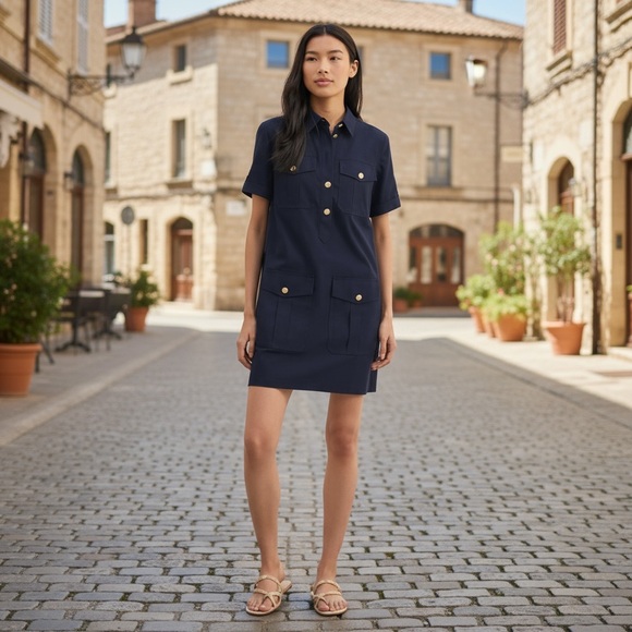 Veronica Beard Dresses & Skirts - NWOT Veronica Beard Lucca Shift Dress in Navy Size 4
